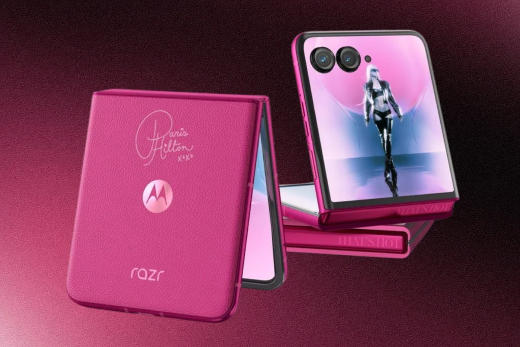 motorola and paris hilton collaborate for an exclusive razr+ edition